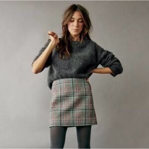 Malia Skirt Wool Sheffield Check Print Size 42